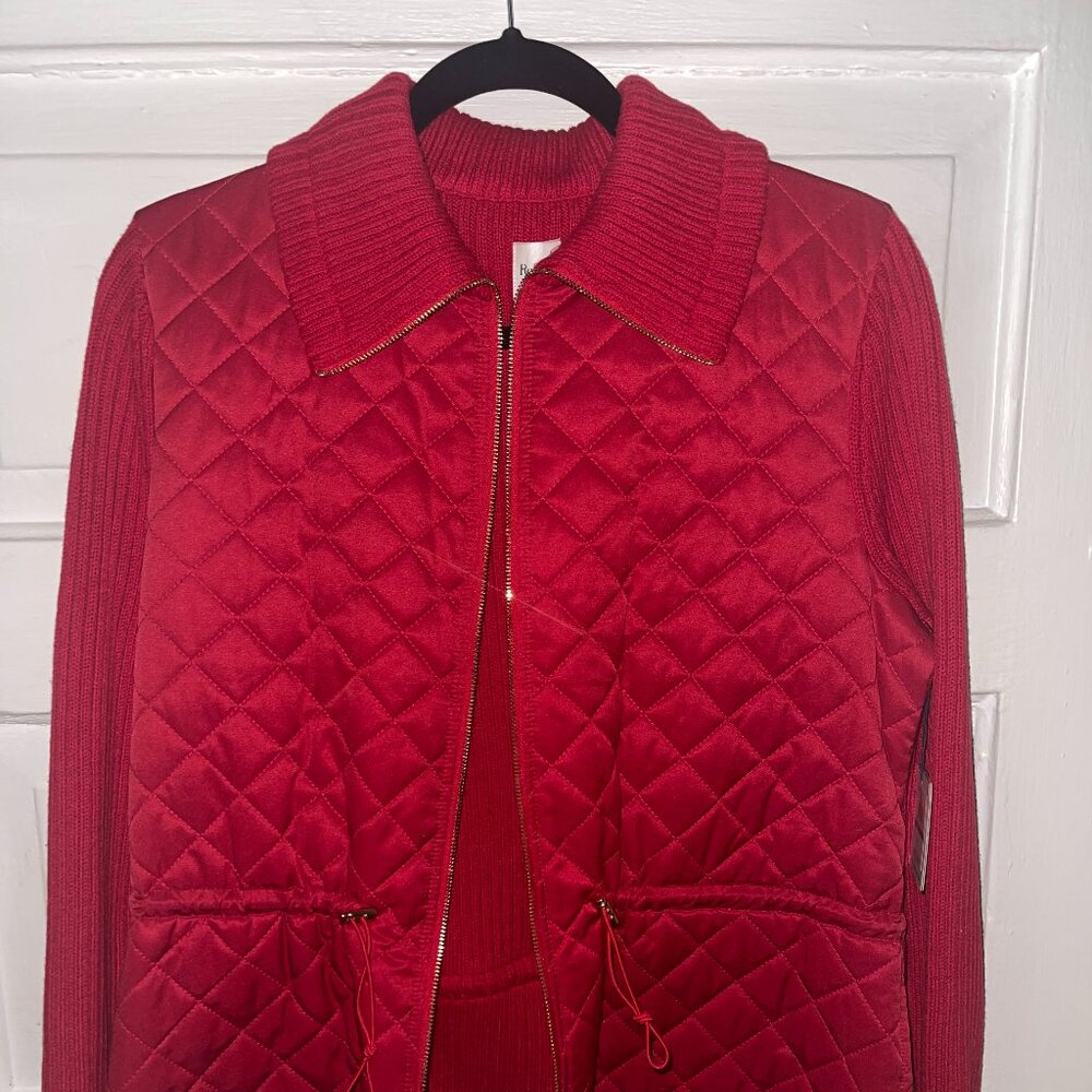 Rafaella Weekend Red Quilted Puffer Jacket